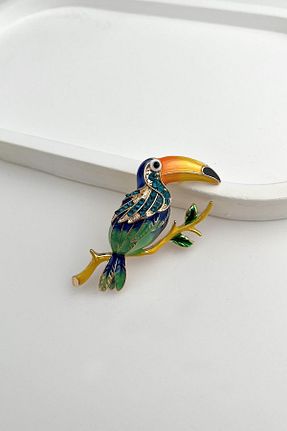 سنجاق سینه نارنجی فلزی Modex - کد 879989241