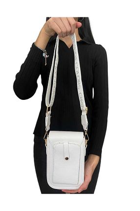 کیف دوشی سفید زنانه چرم مصنوعی Gizemli - کد 879977111