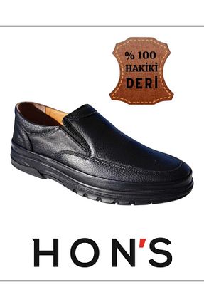 کفش کژوال مشکی مردانه چرم خالص HON