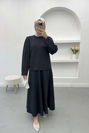 ست بالاتنه و پائین تنه سرمه ای زنانه بافتنی Pardesü Dünyası - کد 879999262