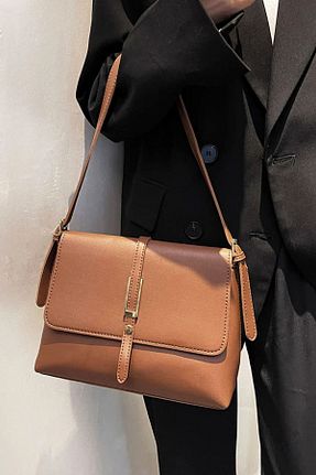 کیف دوشی قهوه ای زنانه چرم مصنوعی Lifonbag - کد 863222545