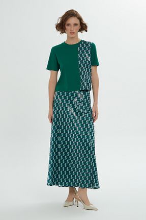 ست بالاتنه و پائین تنه سرمه ای زنانه بافتنی Kiwe - کد 879995885