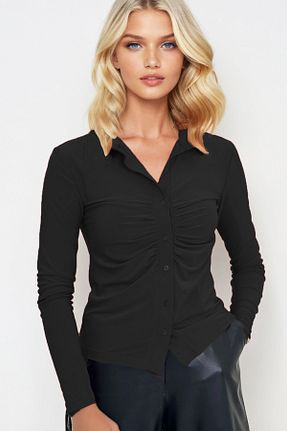 پیراهن مشکی زنانه اسلیم فیت Trend Alaçatı Stili - کد 218258208
