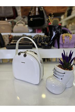 کیف دوشی سفید زنانه چرم مصنوعی Nas Bag - کد 861398121