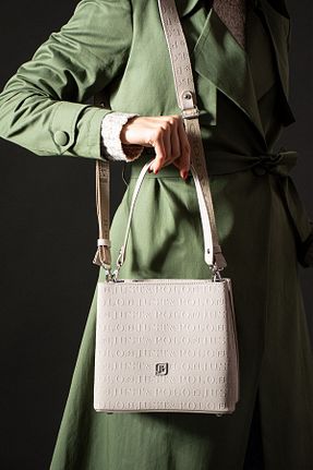 کیف دوشی طوسی زنانه چرم مصنوعی Just Polo - کد 877880532