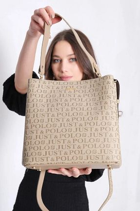 کیف دوشی بژ زنانه چرم مصنوعی Just Polo - کد 877881787