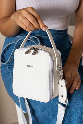 کیف دوشی سفید زنانه چرم مصنوعی Just Polo - کد 877880773