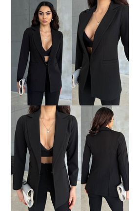 کت بلیزر مشکی زنانه بافتنی der butik - کد 877881458