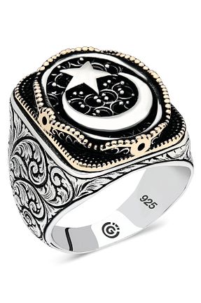 انگشتر نقره طوسی مردانه 925 عیار OTTOTESBİH - کد 878056880