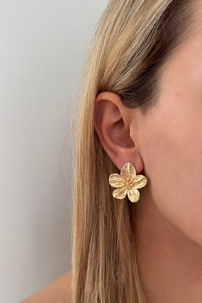 گوشواره جواهر طلائی برنجی Lavian Accessories - کد 871050445