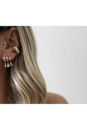 گوشواره جواهر طلائی زیرکن SU PERİSİ TAKI BİJUTERİ - کد 877922278