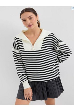 پلیور سفید زنانه اورسایز soft collection - کد 877930350