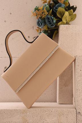 کیف مجلسی بژ زنانه چرم مصنوعی weem bag - کد 877928323