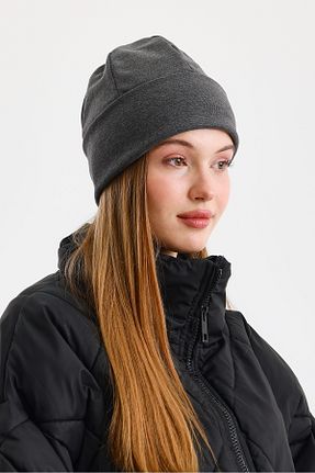 کلاه پشمی طوسی زنانه پنبه ای Butikgiz - کد 877950933