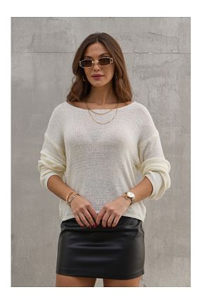 پلیور نباتی زنانه اورسایز Elif Özbey Butik - کد 877971344