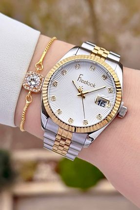 ساعت مچی طلائی زنانه 38 میلی متر Freelook - کد 878754060