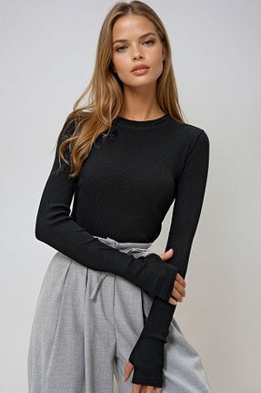 بلوز مشکی زنانه رگولار VAGGON - کد 878099742