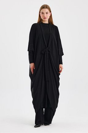 ست بالاتنه و پائین تنه مشکی زنانه بافتنی Zühre - کد 878099771