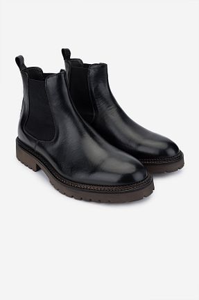 بوت / نیم بوت مشکی مردانه چرم خالص Valmenti - کد 878090449