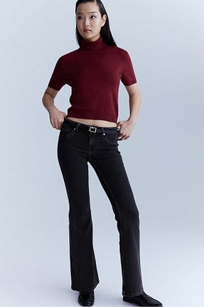 شلوار جین مشکی زنانه پاچه گشاد H&M - کد 861969697