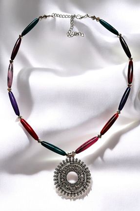 گردنبند جواهر رنگی زنانه اکریلیک PETEK AKSESUAR - کد 878119169
