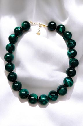 گردنبند جواهر سبز زنانه اکریلیک PETEK AKSESUAR - کد 878114621