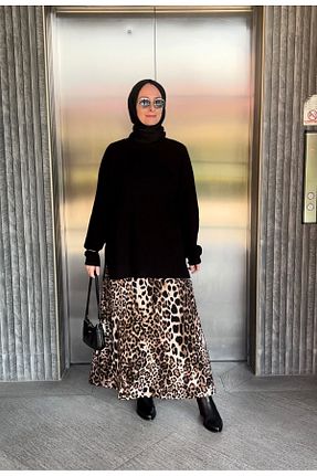 دامن مشکی زنانه لیکرا Melek aydın - کد 878105725