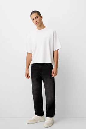 شلوار جین مشکی مردانه رگولار Bershka - کد 878229135