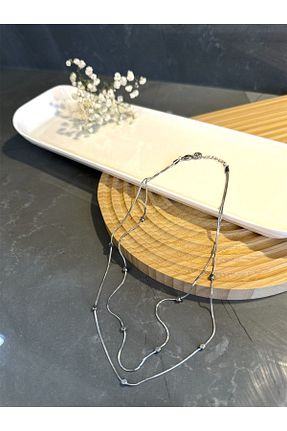 گردنبند استیل ( فولاد ) طوسی زنانه استیل (فولاد) BERNEO - کد 878121860