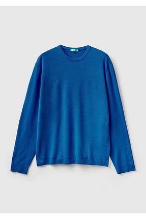 پلیور آبی مردانه ساده United Colors of Benetton - کد 772833966