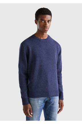 پلیور آبی مردانه ساده United Colors of Benetton - کد 78470481