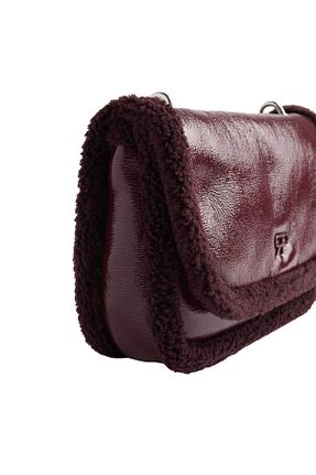 کیف دوشی زرشکی زنانه چرم مصنوعی Parfois - کد 878143955