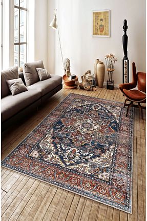 گلیم سرمه ای پلی استر BigArts Home - کد 878226612