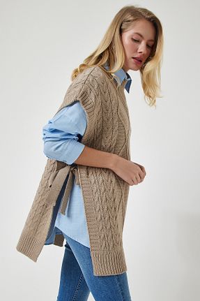 سوئیتر بژ زنانه اکریلیک Lovelyİstanbul - کد 878185714