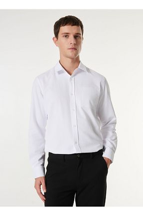 پیراهن سفید مردانه رگولار Fabrika - کد 878205261