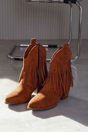 بوت / نیم بوت قهوه ای زنانه جیر Stil Durağı - کد 813672855