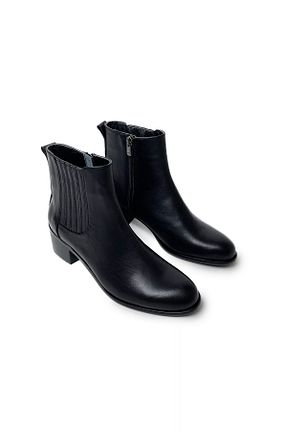 بوت / نیم بوت مشکی زنانه چرم خالص RABU - کد 861985154