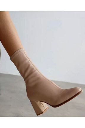 بوت / نیم بوت بژ زنانه چرم مصنوعی Zuum - کد 878223685
