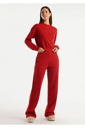 سوئیشرت قرمز زنانه ساده United Colors of Benetton - کد 795459201