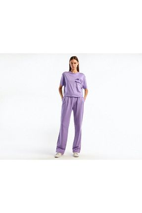 شلوار بنفش زنانه پنبه ای United Colors of Benetton - کد 792995472