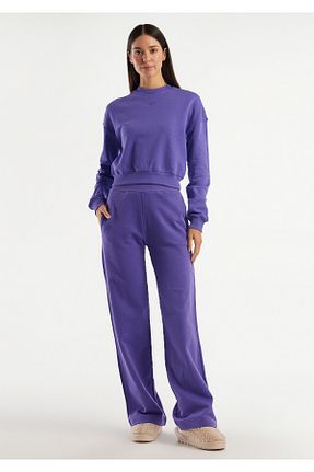 سوئیشرت بنفش زنانه ساده United Colors of Benetton - کد 795459197