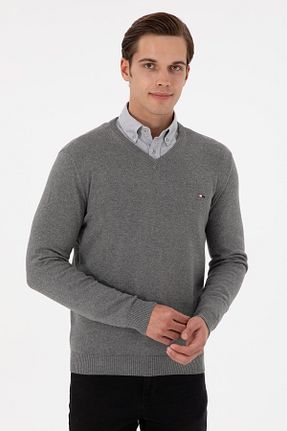 پلیور طوسی مردانه ساده U.S. Polo Assn. - کد 878240804