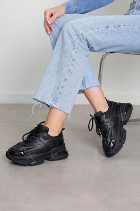 کفش اسنیکر مشکی زنانه بند دار Stil Durağı - کد 820271786