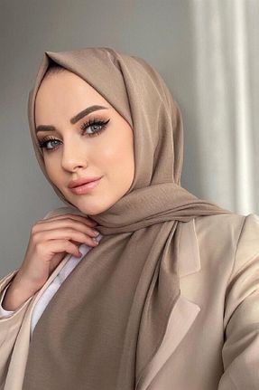 شال قهوه ای زنانه پنبه ای helya scarf - کد 878245571