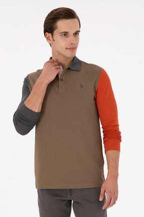 سوئیشرت خاکی مردانه ساده U.S. Polo Assn. - کد 878239235