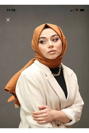 شال قهوه ای زنانه پنبه ای helya scarf - کد 878245573