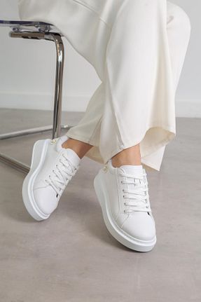 کفش اسنیکر سفید زنانه بند دار Stil Durağı - کد 766361462