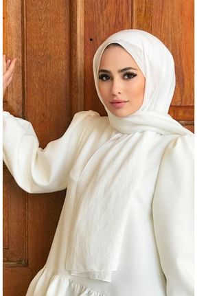 شال سفید زنانه پنبه ای helya scarf - کد 878241724