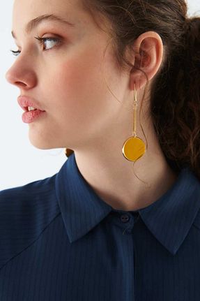 گوشواره جواهر رنگی فلزی Roman - کد 719385659