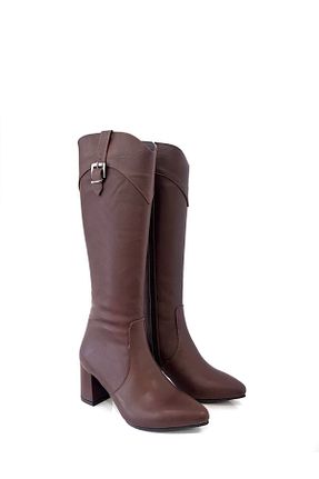 چکمه قهوه ای زنانه پاشنه کوتاه (1 - 4 سانتی متر) Saracshoes - کد 258200259